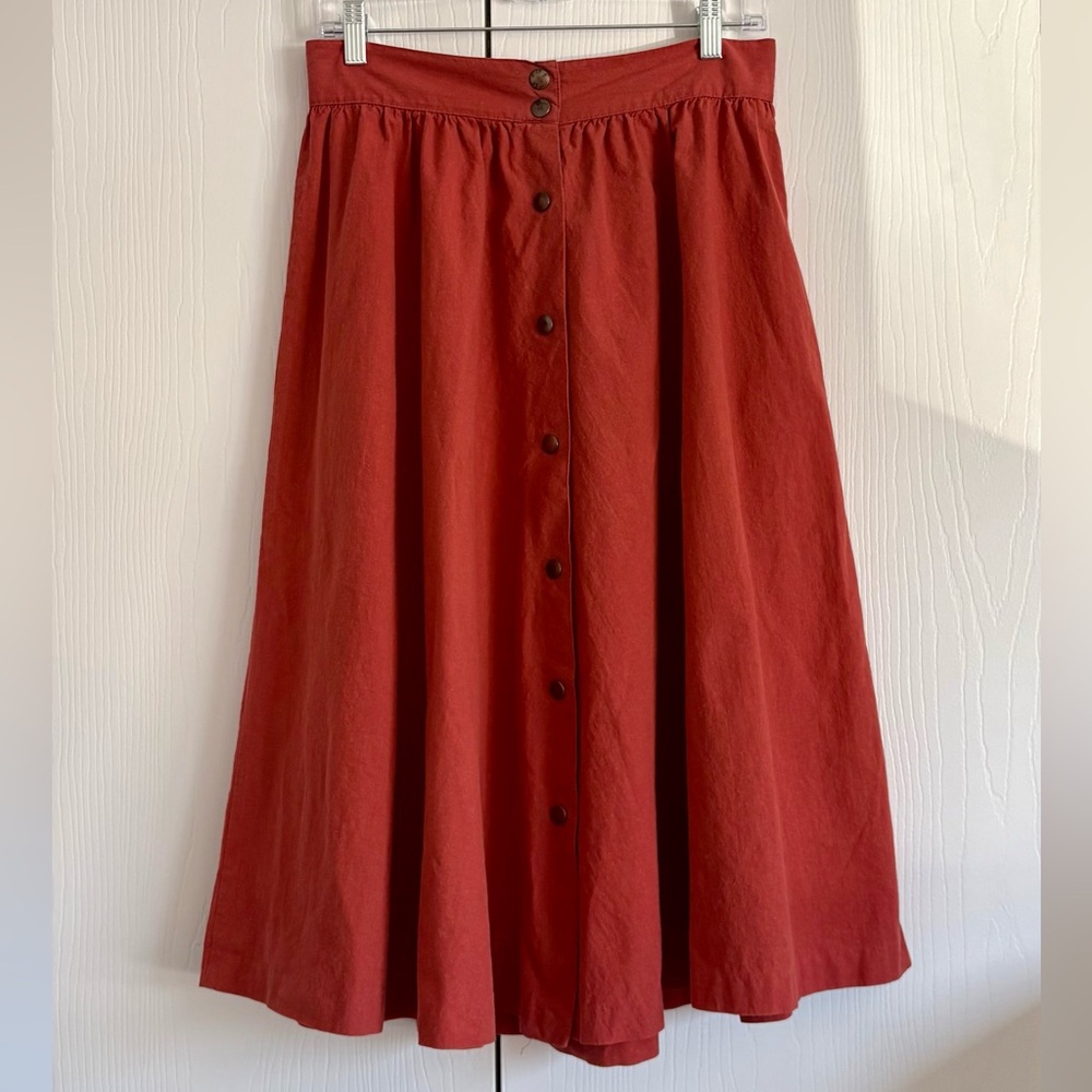 Peter Andrews Red/Coral Cotton Skirt